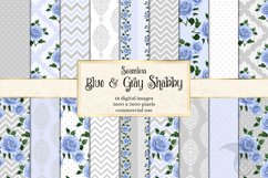 Blue and Gray Shabby Digital Paper Product Image 1