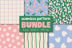 Summer Digital Papers, Hearts Cherry Pattern. Product Image 1