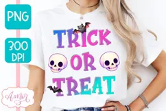 Trick or treat PNG for sublimation | Cute Halloween shirt Product Image 4