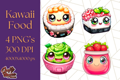 Kawaii Food Clipart Png, Cute Illustrations for Crafts Product Image 1