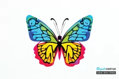 Watercolor Groovy Butterflies Sublimation PNG Product Image 1