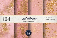 Pink Gold Shimmer Digital Paper, Glitter Texture Product Image 1