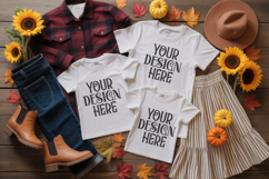 Christmas Family Matching Group T-Shirt Mockups | Holiday Fl Product Image 1