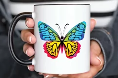 Watercolor Groovy Butterflies Sublimation PNG Product Image 3