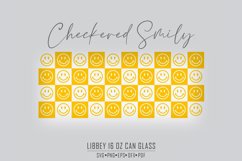 Checkered Smily Face Can glass SVG Product Image 2