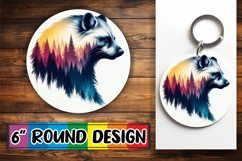 Circle of Happiness Keychain PNG, Animals Art Product Image 1