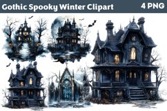 Gothic Spooky Winter Clipart PNG Product Image 1
