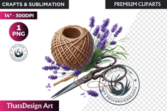 Lavender Clipart PNG, French Country Botanical sublimation Product Image 1