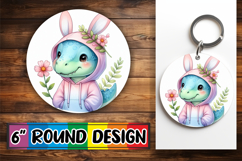 Heartfelt Circle Keychain Sublimation, Dino Product Image 1