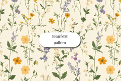 Wildflower Seamless Pattern Botanical Meadow Print Product Image 1