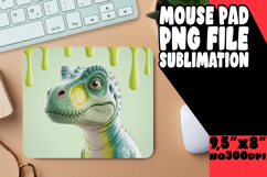 Blissful MOUSE MAT PNG Style, Cute Dino Product Image 1