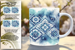 Unique 15oz Mug Wrap Png Design , Watercolor Patter Product Image 1