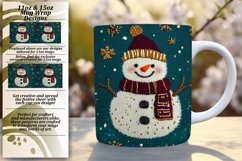 Cute 15oz Mug Wrap Png Artwork , Snowman Product Image 1