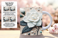STUNNING 15oz PNG Mug Wrap Design , 3D Flower Product Image 1
