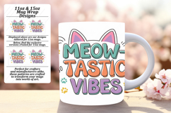Elegant 15oz Mug Wrap Png Design , Cat Quote Product Image 1