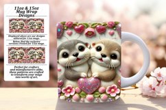 Charming 15oz Mug Wrap Png Artwork , Sweet Animals Product Image 1