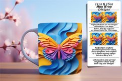 Colorful Spring Butterfly Extravaganza: 3D Mug Wrap Product Image 1