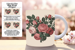Luxurious 11oz Png Mug Wrap Template , Flowers Heart Product Image 1
