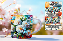 Chic 11oz Mug Wrap Png Design , Flowers Product Image 1