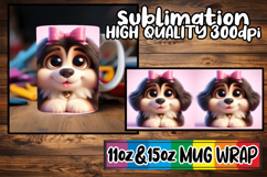 Splendid days sublimation mug wrap, 3D Dog Product Image 1