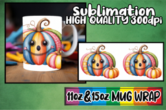 Bright journeys sublimation mug wrap, Pumpkin Watercolor Product Image 1