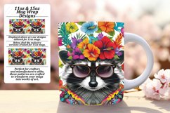 Mug Wrap Sublimation: Raccoon with Blooming Flowers Product Image 1