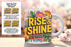 Sweet 15oz Mug Wrap Png Artwork , Flower Quote Product Image 1