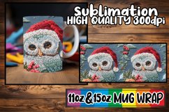 Owl Christmas Mug Wrap Embroidered 11oz 15oz Design Product Image 1