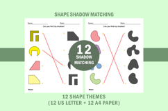 Preschool 12 Shape Shadow Matching Activity Pages for Toddle Product Image 7
