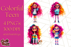 Teen Girl Clipart PNG, Fun Character Illustration Product Image 1