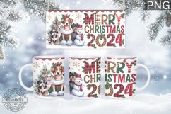 Christmas Mug Wrap Design - Christmas Dog Sublimation Product Image 2