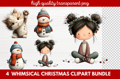 Whimsical Christmas Clipart | Cute Festive Holiday PNG Product Image 1