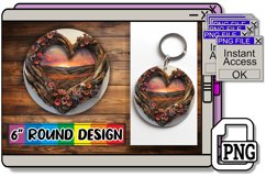 Heartwood Serenity: Heart Frame Sublimation PNG Product Image 1