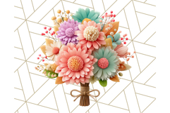 Pastel Flower Bouquet PNG Clipart, Elegant Floral Art Product Image 5