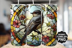 Eastern Phoebe Single Bird Stained Glass - Tumble Design Product Image 1