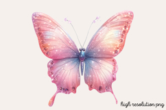 Gilter Pink Butterfly Clipart PNG Product Image 1