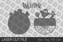 Welcome Halloween Sign. Halloween Door Hanger. SVG Product Image 2