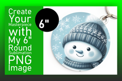 Sophisticated Circle Design Coaster PNG , Snowman Product Image 1