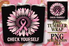 Gentle Thoughts 20oz tumbler wrap, Breast Cancer Product Image 1