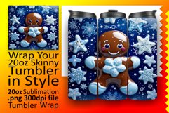 Seasonal Sublimation Fun: 3D Gingerbread Man Tumbler Wrap Product Image 1
