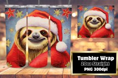 3D Christmas Sloth Holiday Vibrant Tumbler 20oz Product Image 1