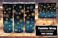 Winter Serenity 3D Snowflakes Pattern Tumbler Wrap 20oz Product Image 1