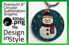 Sophisticated Circle Design Coaster PNG , Snowman Product Image 1