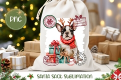 Cartoon Christmas Dog Santa Sack, Christmas Gift Bag PNG Product Image 1
