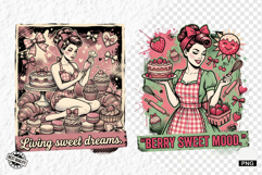 Vintage Summer Girl Baking PNG Product Image 1