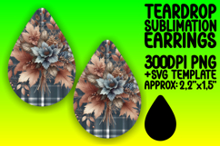 Fresh Teardrop Earrings Sublimation Art , Autumn Flower Product Image 1