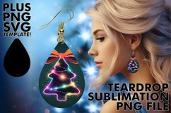 BRIGHT Teardrop Earrings Art Ideas, Neon Xmas Product Image 1