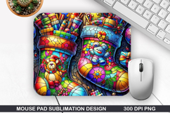 Christmas Sock Mouse Pad Sublimation,Christmas Mouse Pad PNG Product Image 1