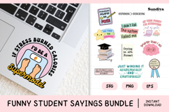 12 Funny Student Life Saying SVG Bundle V1 Product Image 1