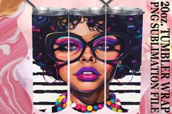 Striped Chic: Elegant Portrait Tumbler, 20oz Product Image 1